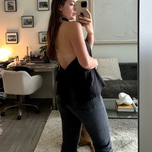 REVOLVE high neck open back top